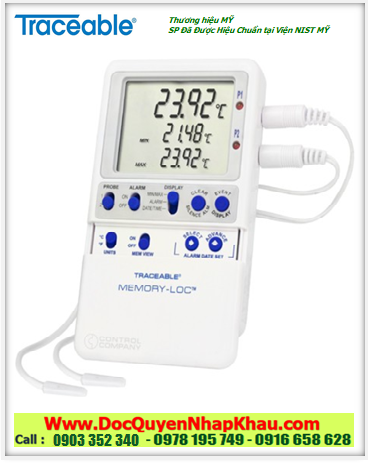 Nhiệt kế dải đo –50.00 đến 70.00°C, 6443 Memory-Loc™ Traceable® Datalogger chính hãng Traceable 